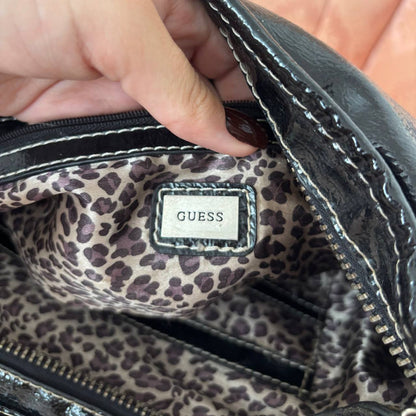 Guess black lacquered handbag