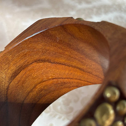 Vintage brown wooden cuff bangle