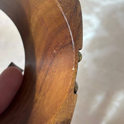 Vintage brown wooden cuff bangle