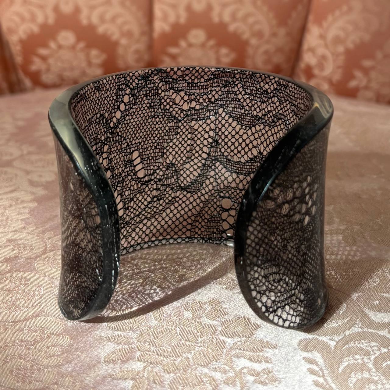 Vintage lace cuff bracelet plastic bangle