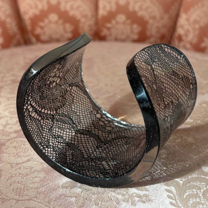 Vintage lace cuff bracelet plastic bangle