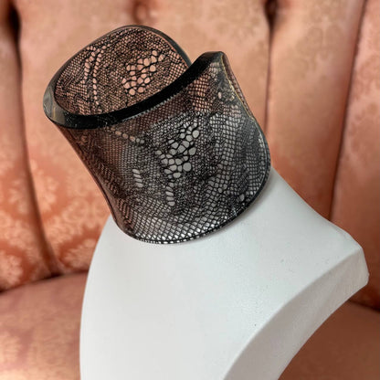 Vintage lace cuff bracelet plastic bangle