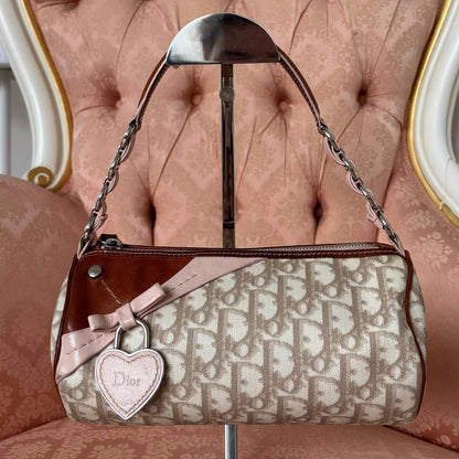 Christian Dior romantic beige and pink monogram bag