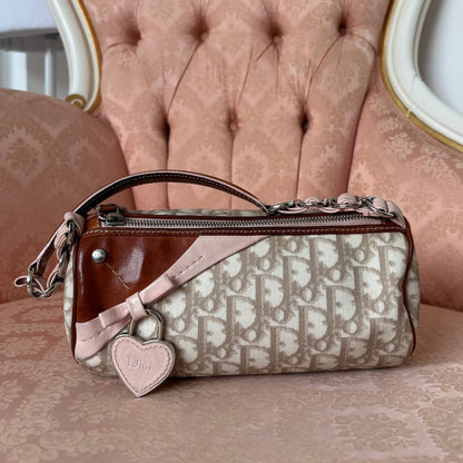 Christian Dior romantic beige and pink monogram bag