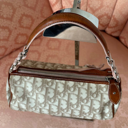 Christian Dior romantic beige and pink monogram bag