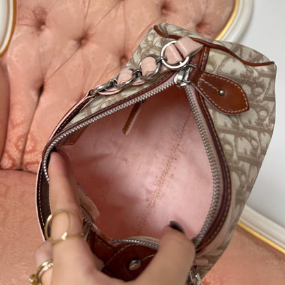 Christian Dior romantic beige and pink monogram bag
