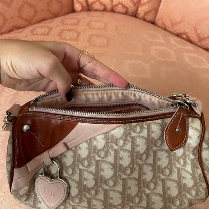 Christian Dior romantic beige and pink monogram bag