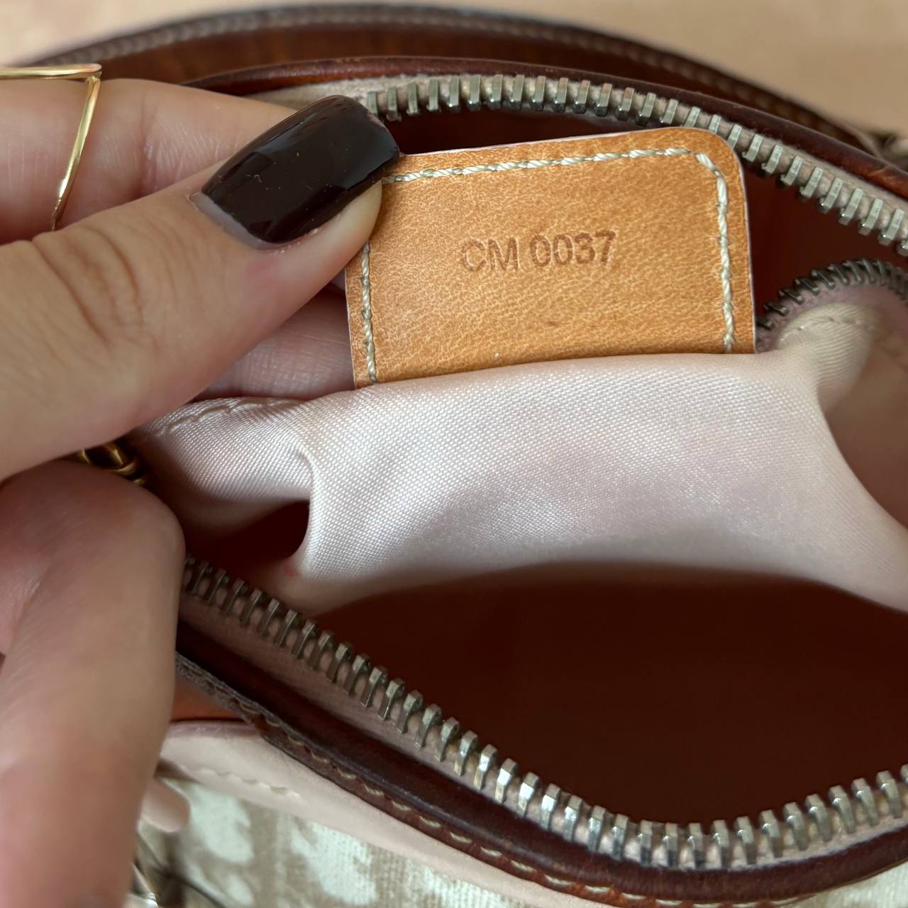 Christian Dior romantic beige and pink monogram bag