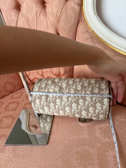 Christian Dior romantic beige and pink monogram bag