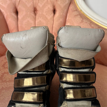 Isabel Marant suede Bekett sneakers golden with python snake