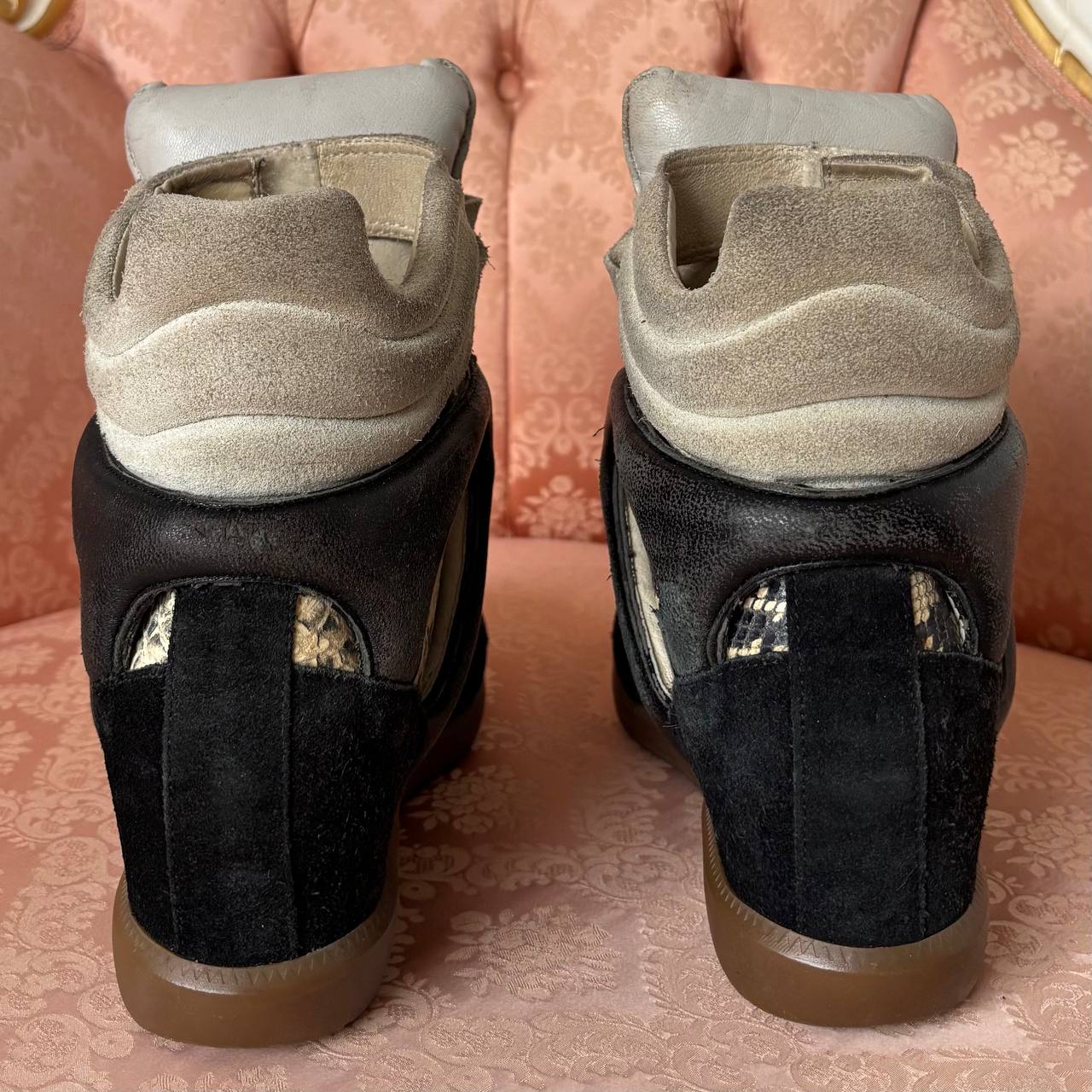 Isabel Marant suede Bekett sneakers golden with python snake