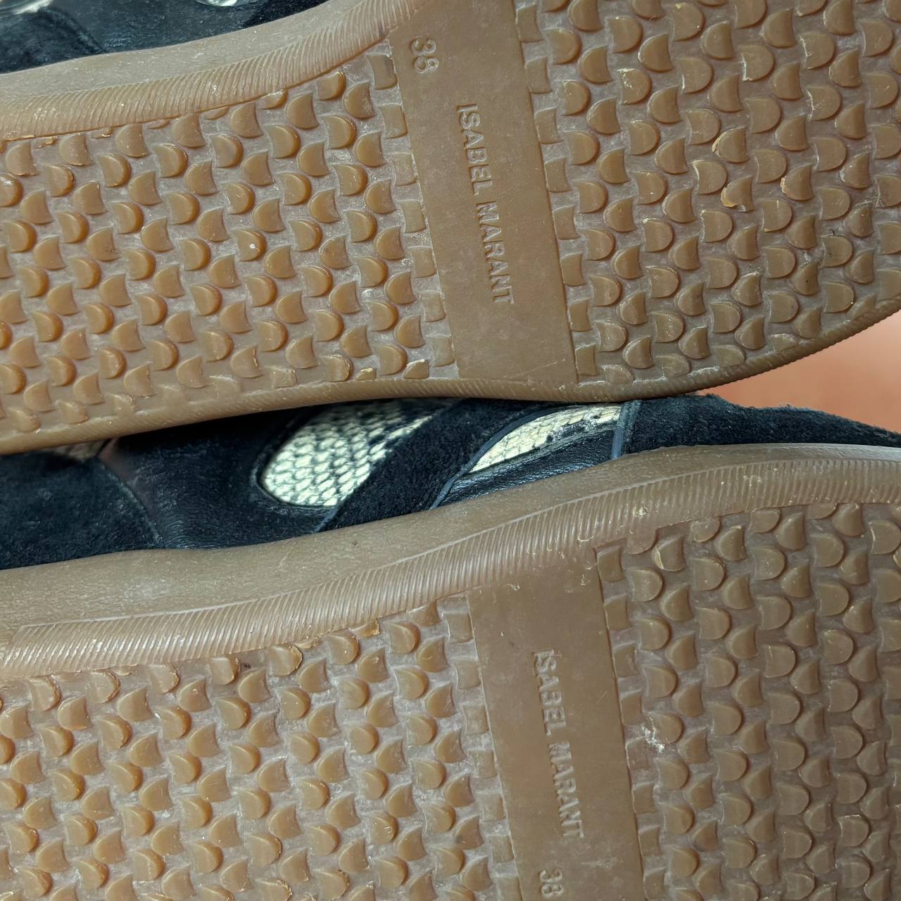 Isabel Marant suede Bekett sneakers golden with python snake