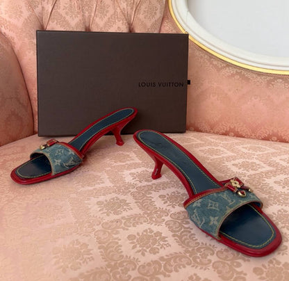 Louis Vuitton mules shoes heels jeans