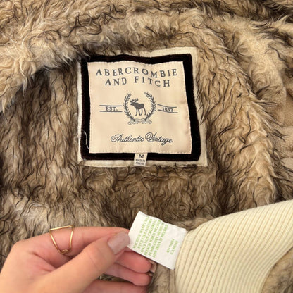 Abercrombie and Fitch hoodie with fur in cream