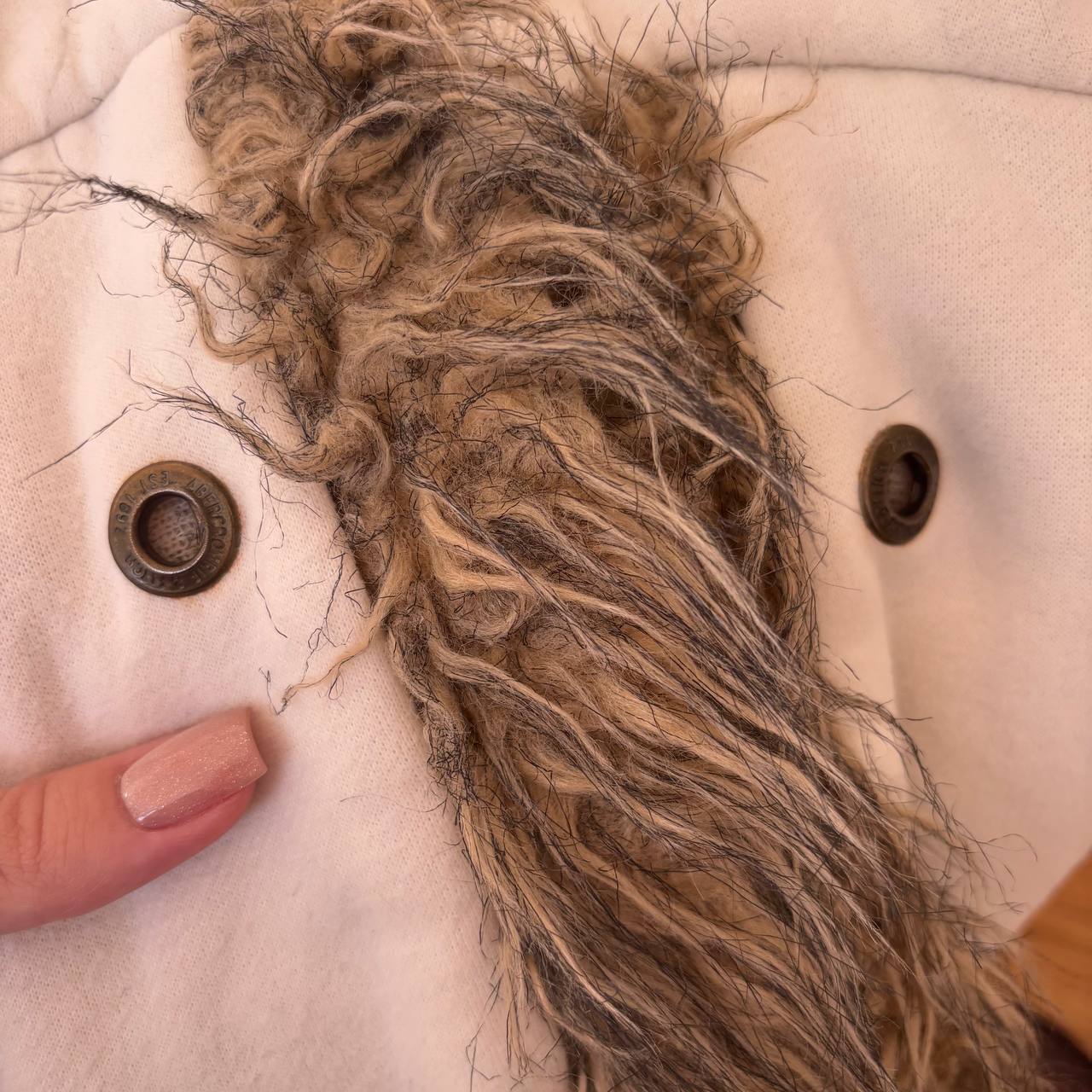 Abercrombie and Fitch hoodie with fur in cream