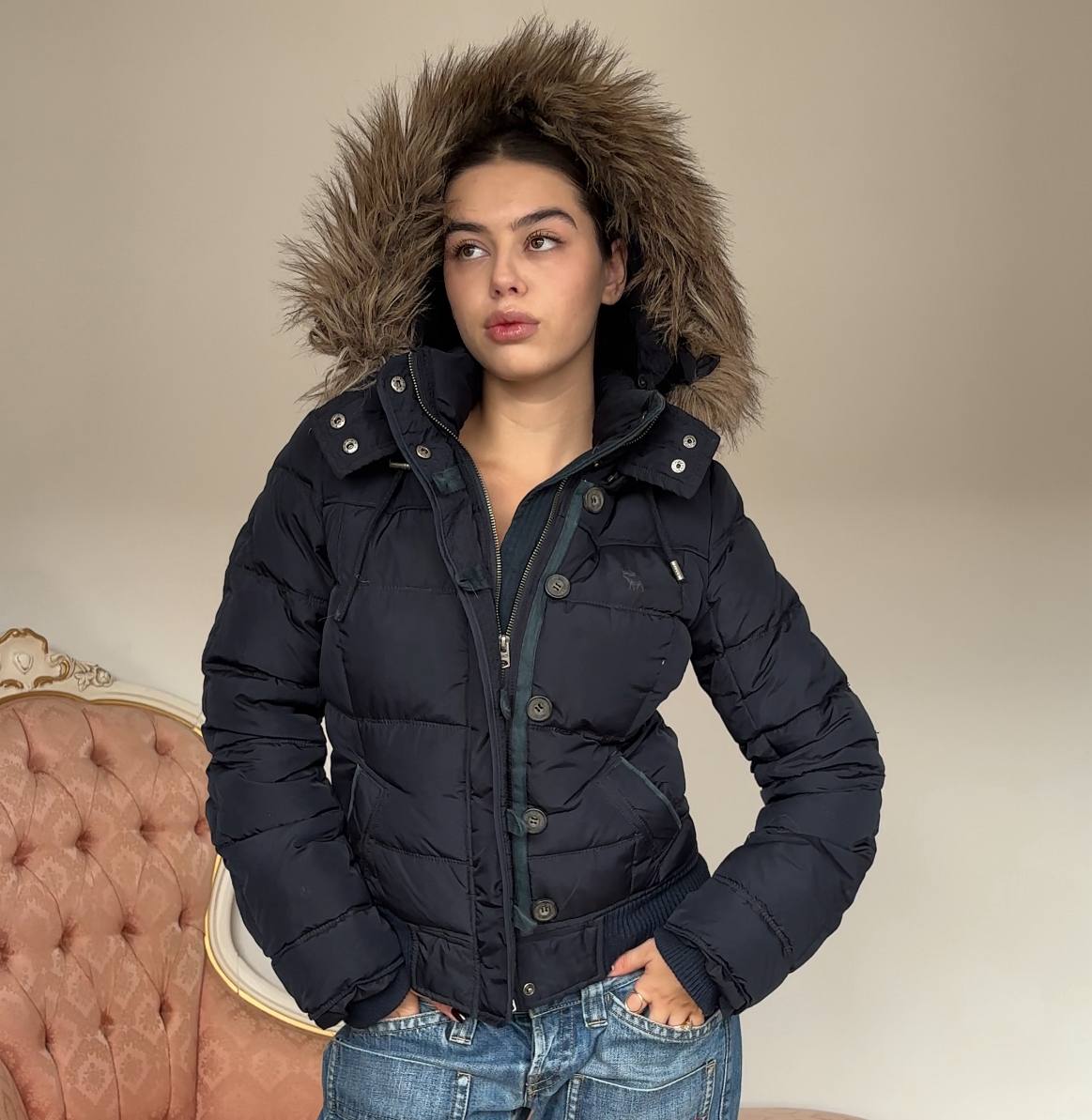 Abercrombie and Fitch puffer coat zip-jacket bomber