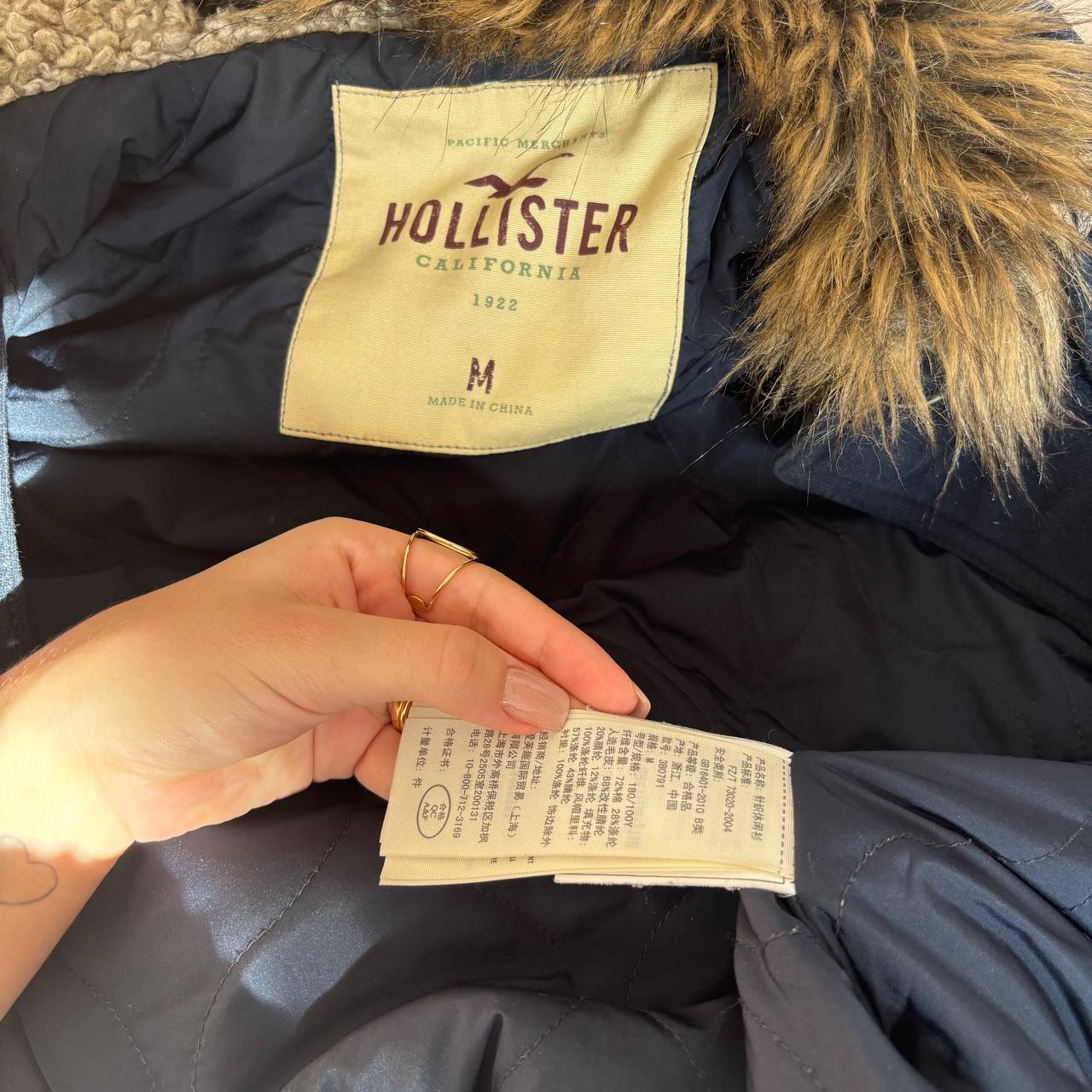 Abercrombie and Fitch fur hoodie coat zip-jacket