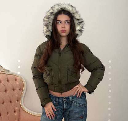 Lee jeans puffer coat zip-jacket