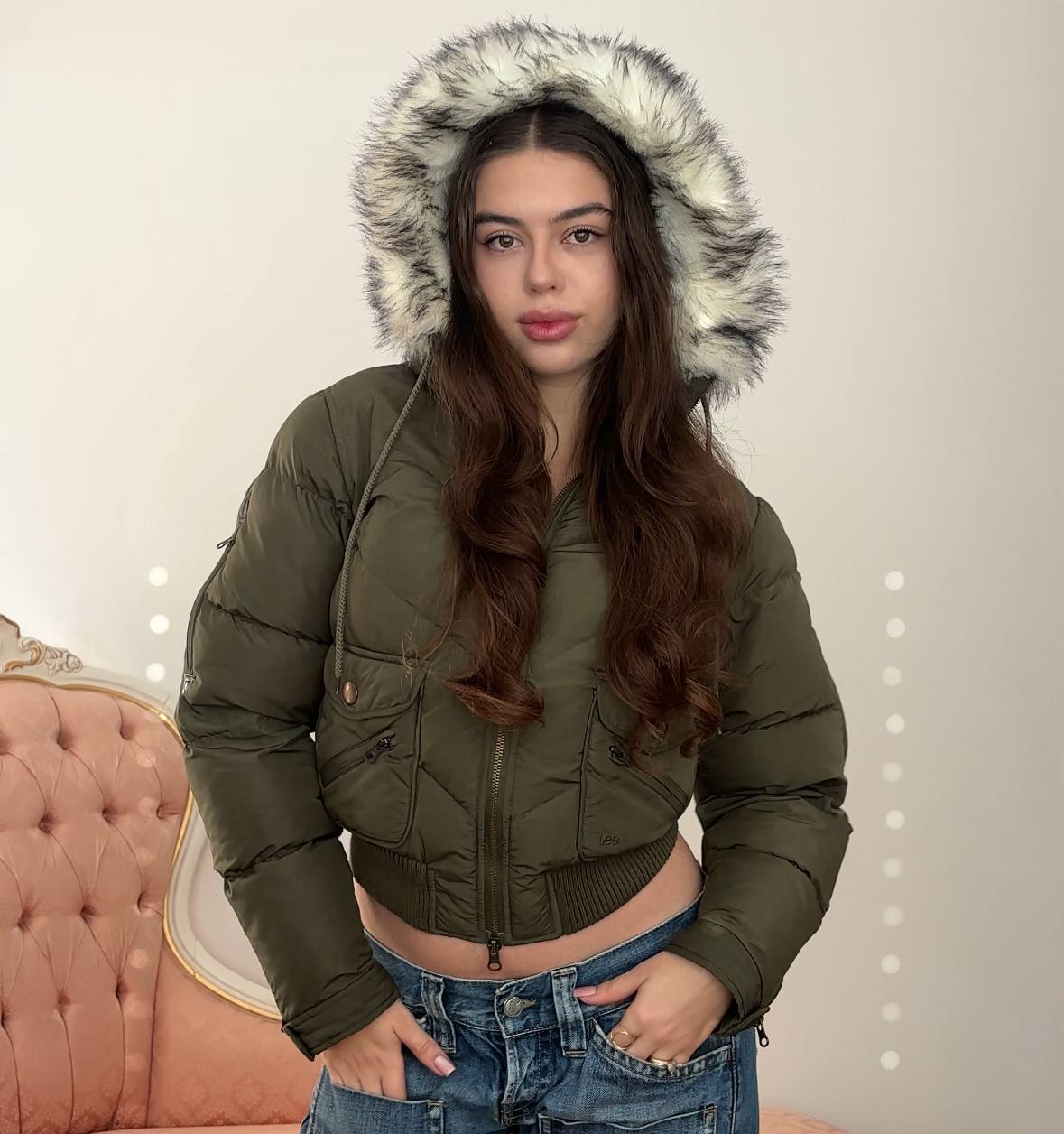 Lee jeans puffer coat zip-jacket