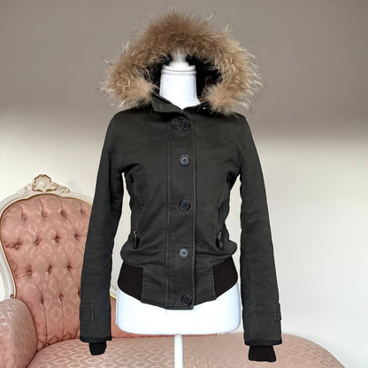 Refrigue puffer coat cloth zip-jacket