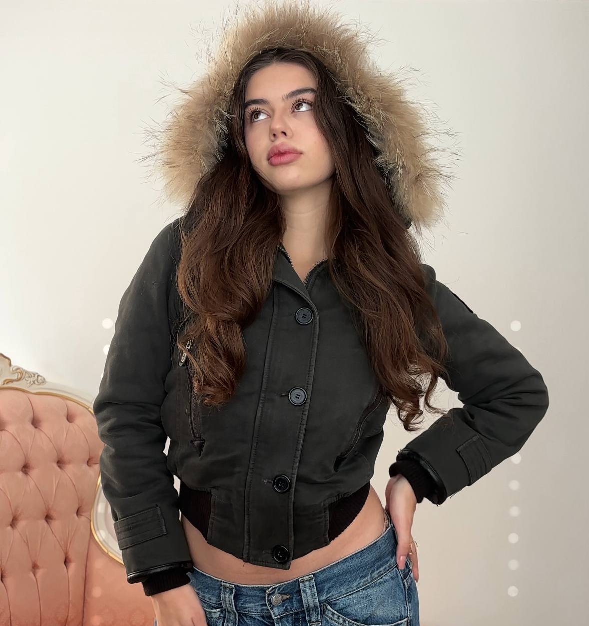 Refrigue puffer coat cloth zip-jacket