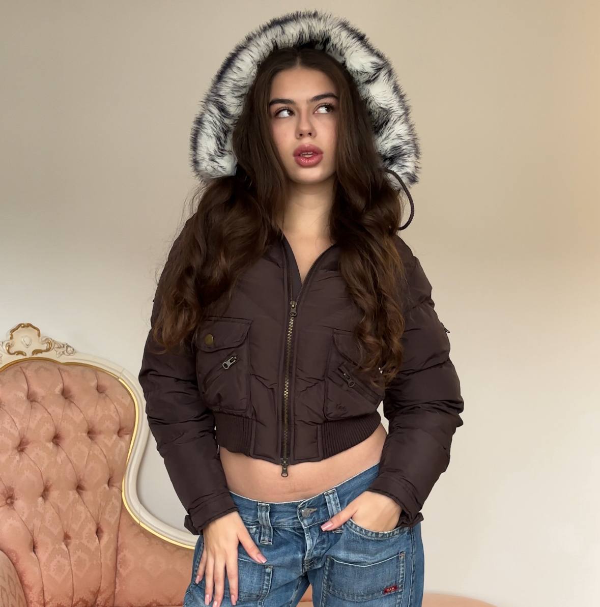 Lee jeans puffer coat zip-jacket