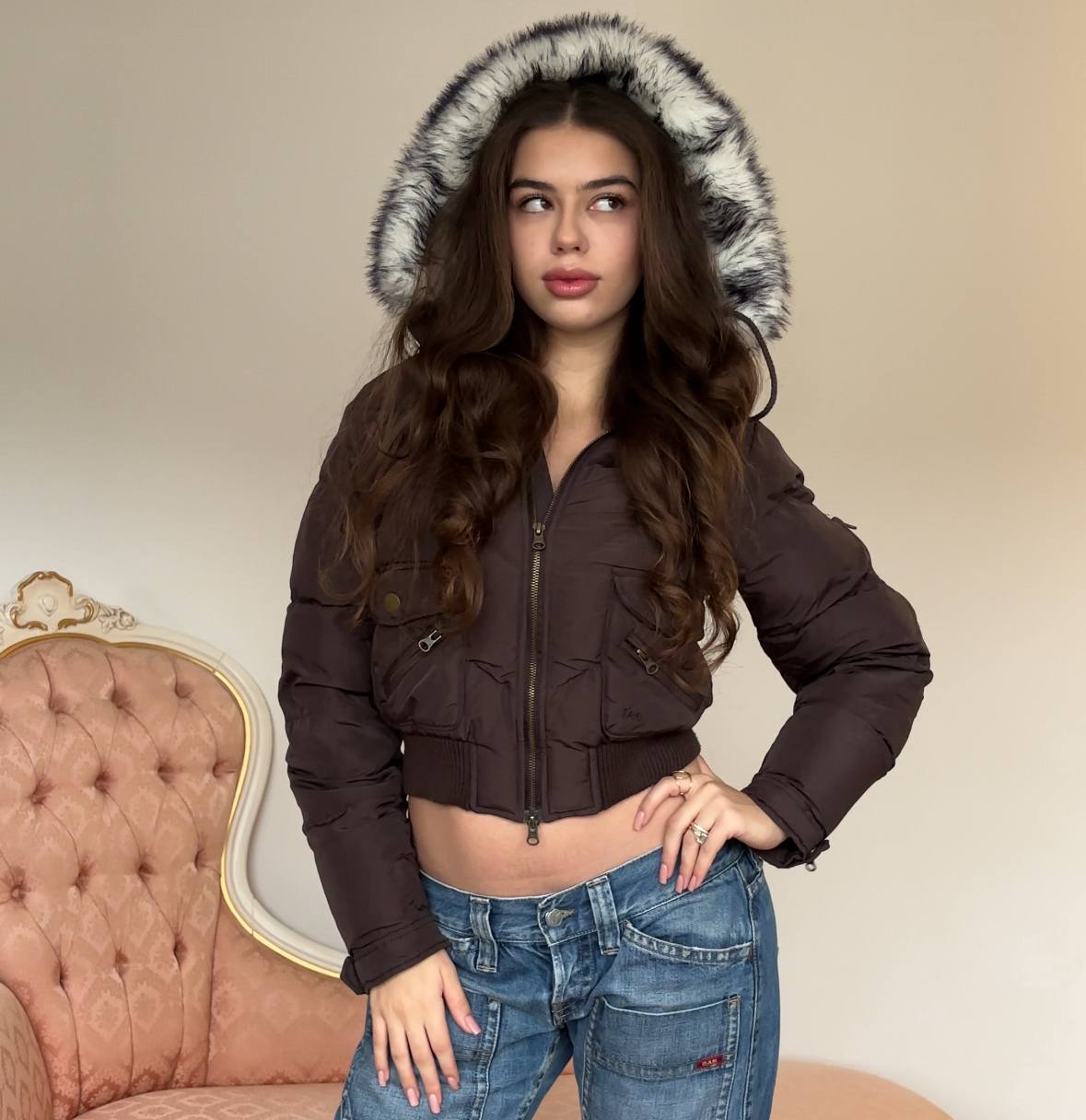 Lee jeans puffer coat zip-jacket