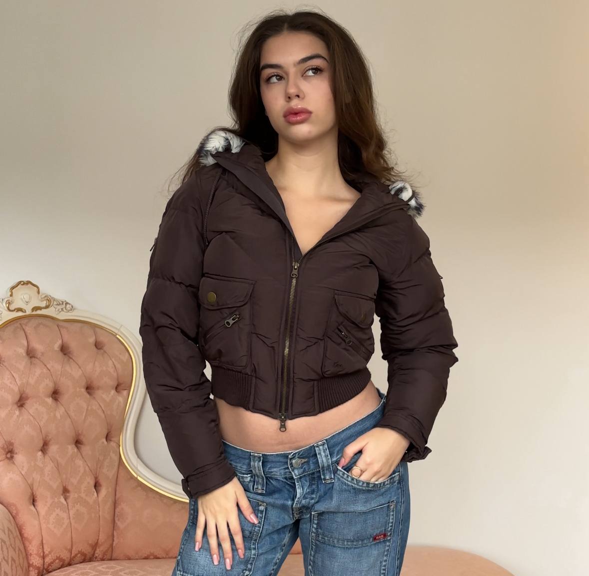 Lee jeans puffer coat zip-jacket