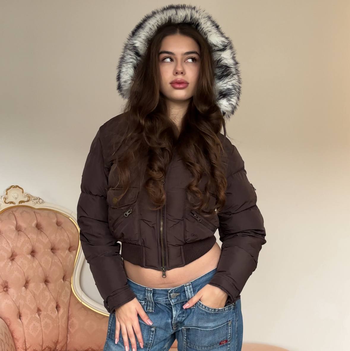 Lee jeans puffer coat zip-jacket