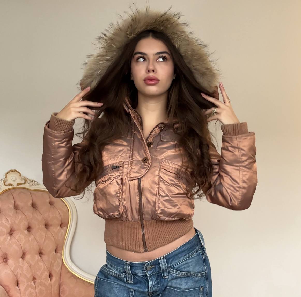 Motivi puffer coat zip-jacket