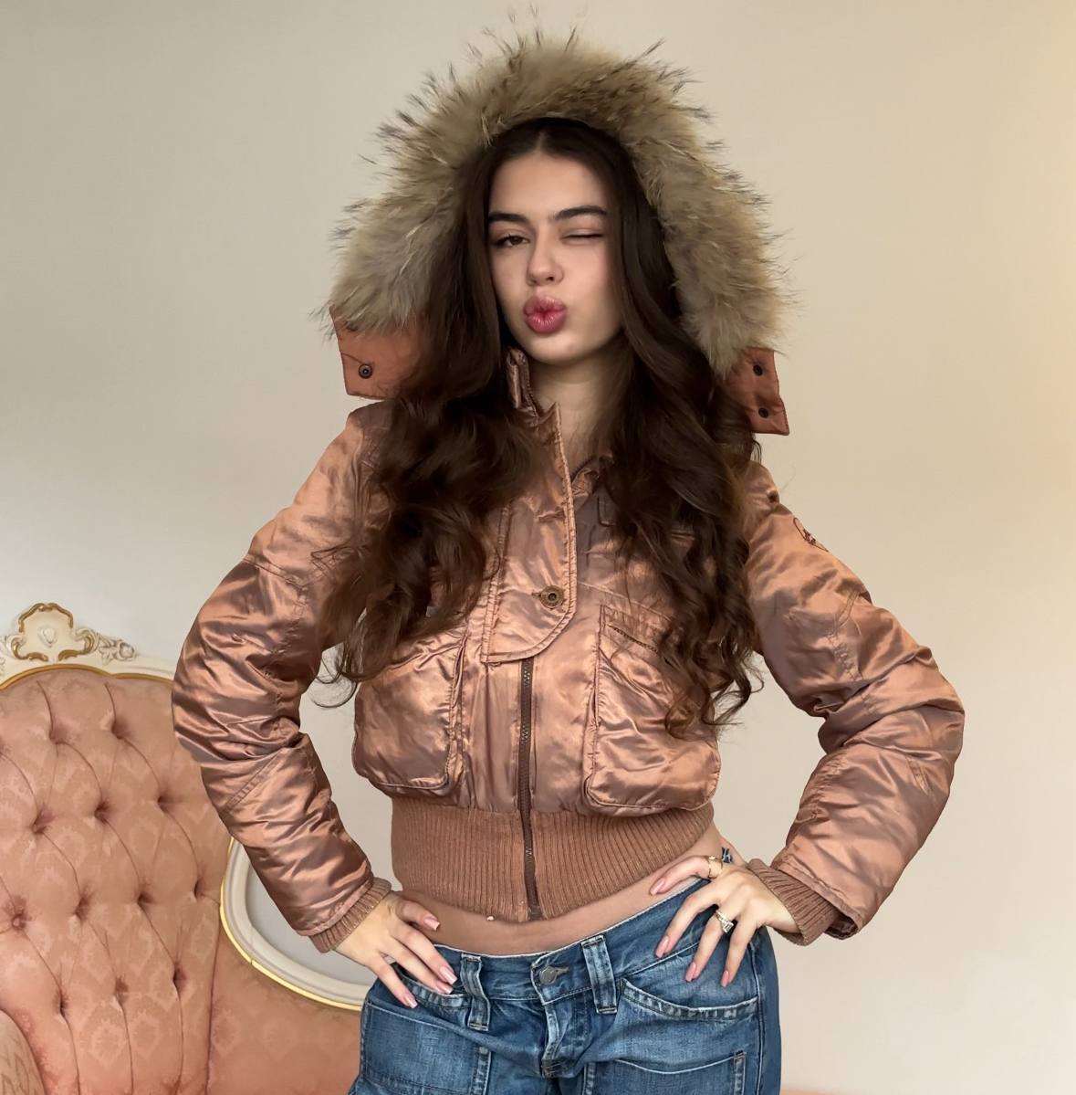 Motivi puffer coat zip-jacket