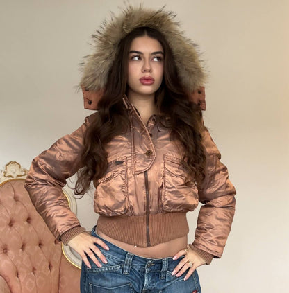 Motivi puffer coat zip-jacket