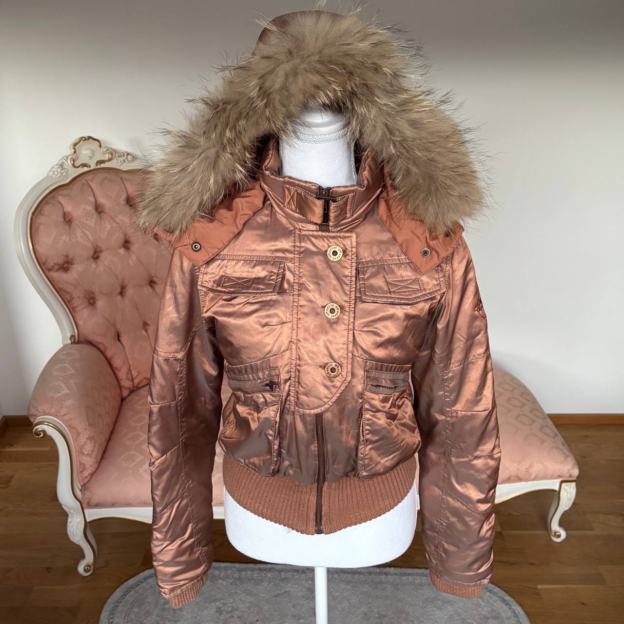 Motivi puffer coat zip-jacket