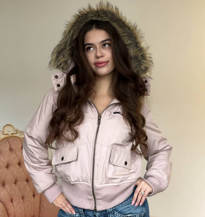 Ichi puffer coat cloth zip-jacket