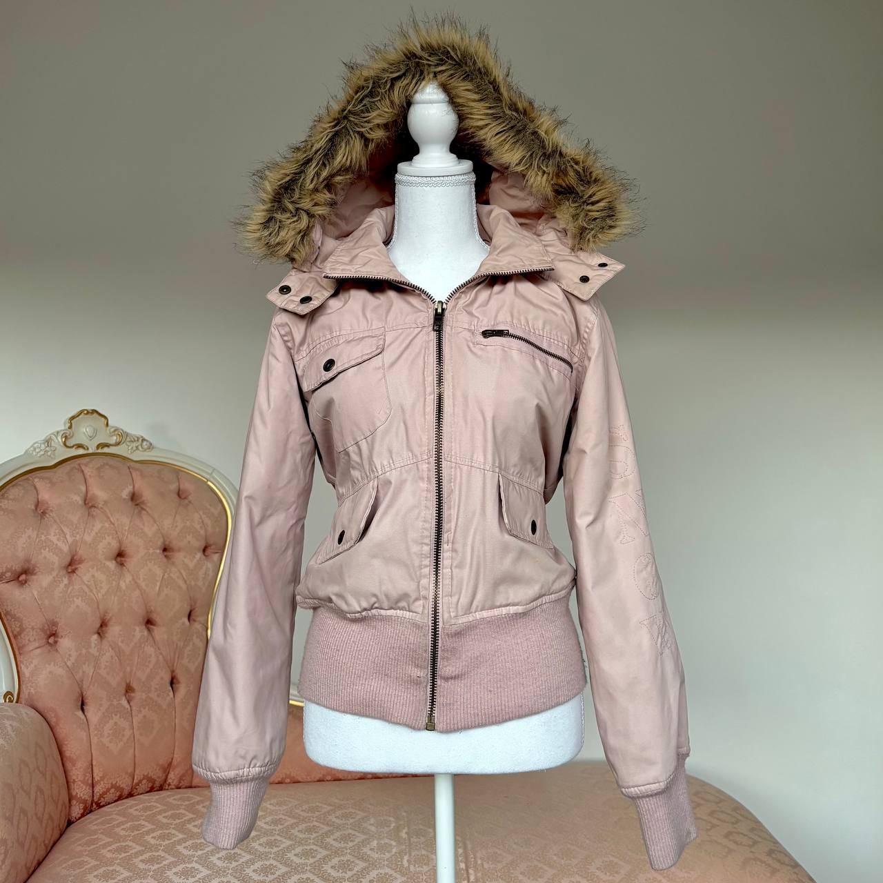 Ichi puffer coat cloth zip-jacket