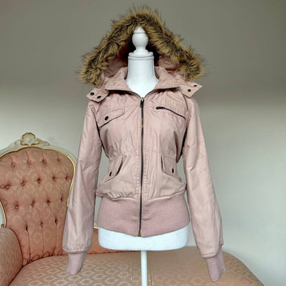 Ichi puffer coat cloth zip-jacket