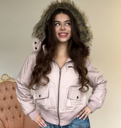 Ichi puffer coat cloth zip-jacket