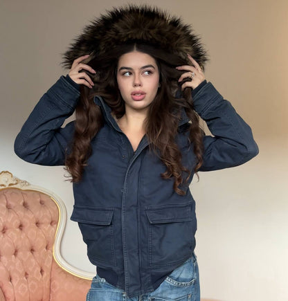 Hollister puffer coat cloth zip-jacket