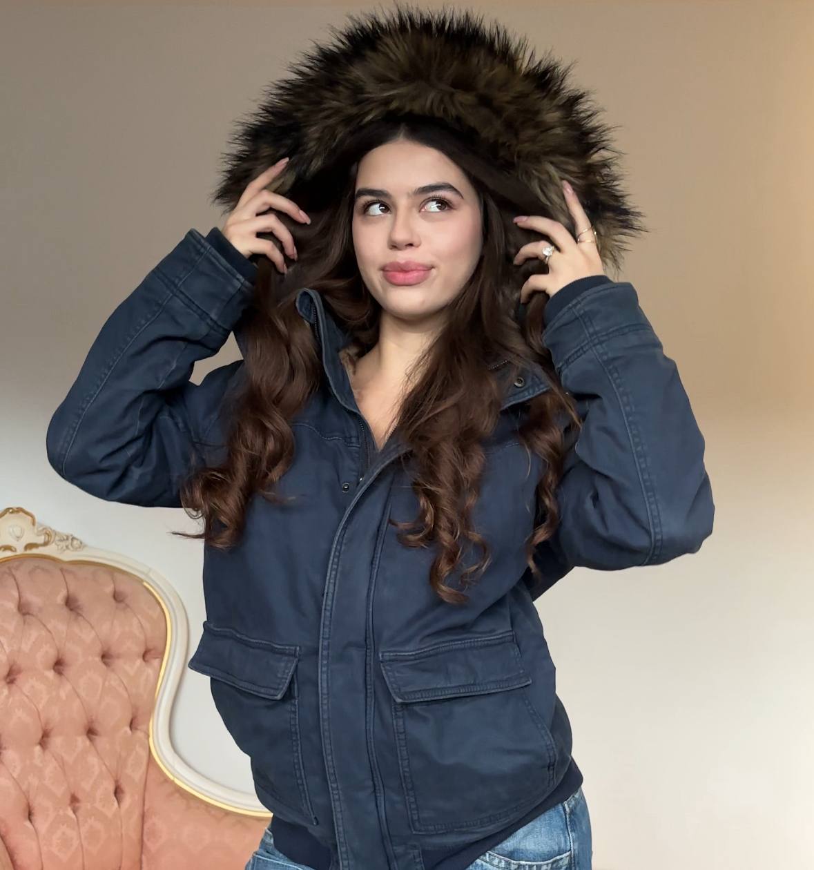 Hollister puffer coat cloth zip-jacket