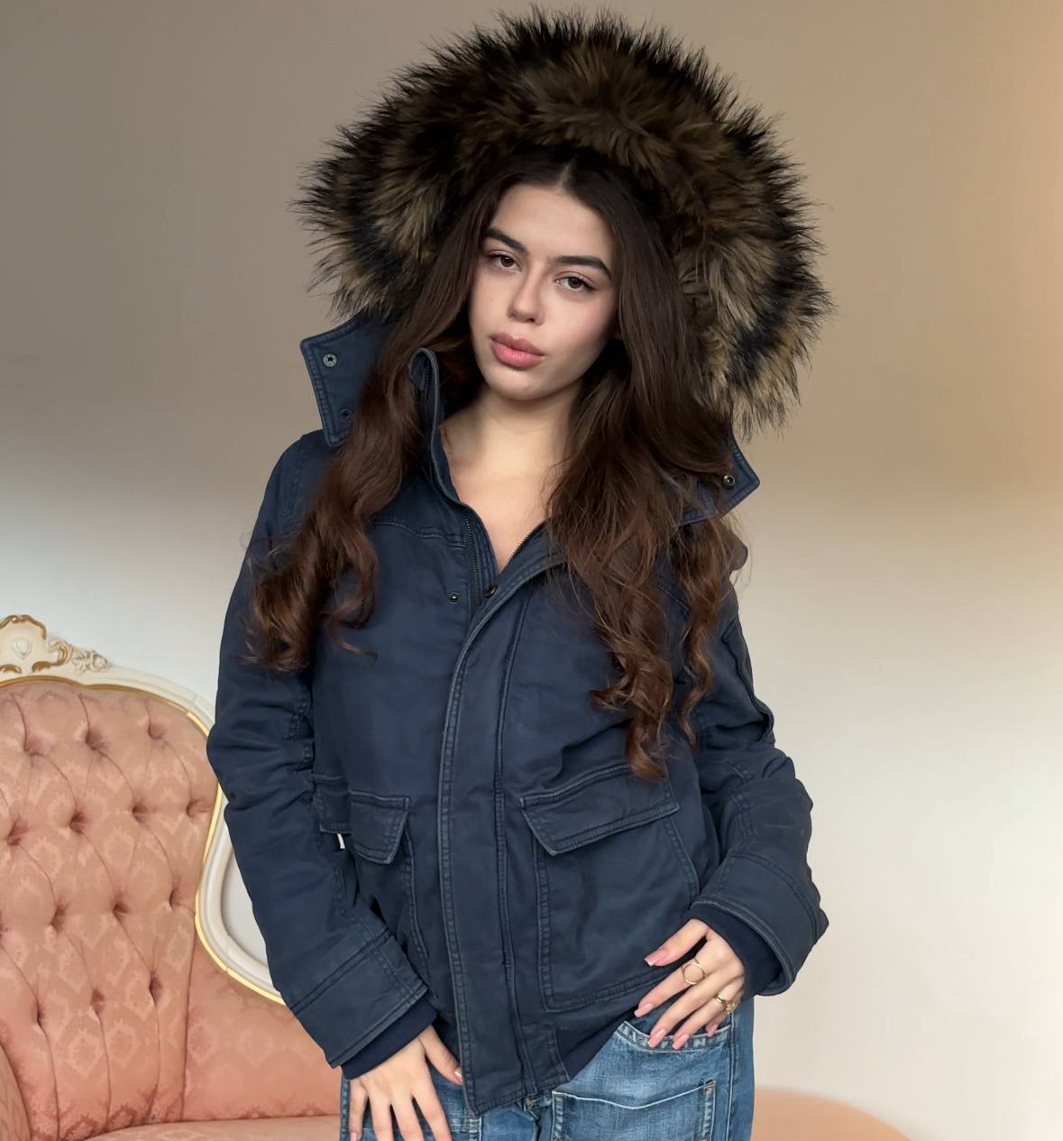 Hollister puffer coat cloth zip-jacket