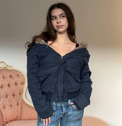 Hollister puffer coat cloth zip-jacket