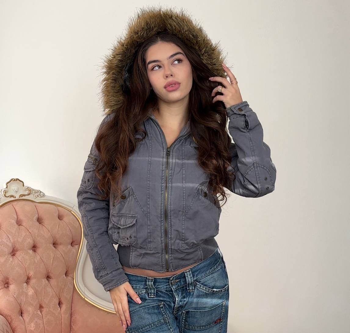 Gas puffer coat zip-jacket