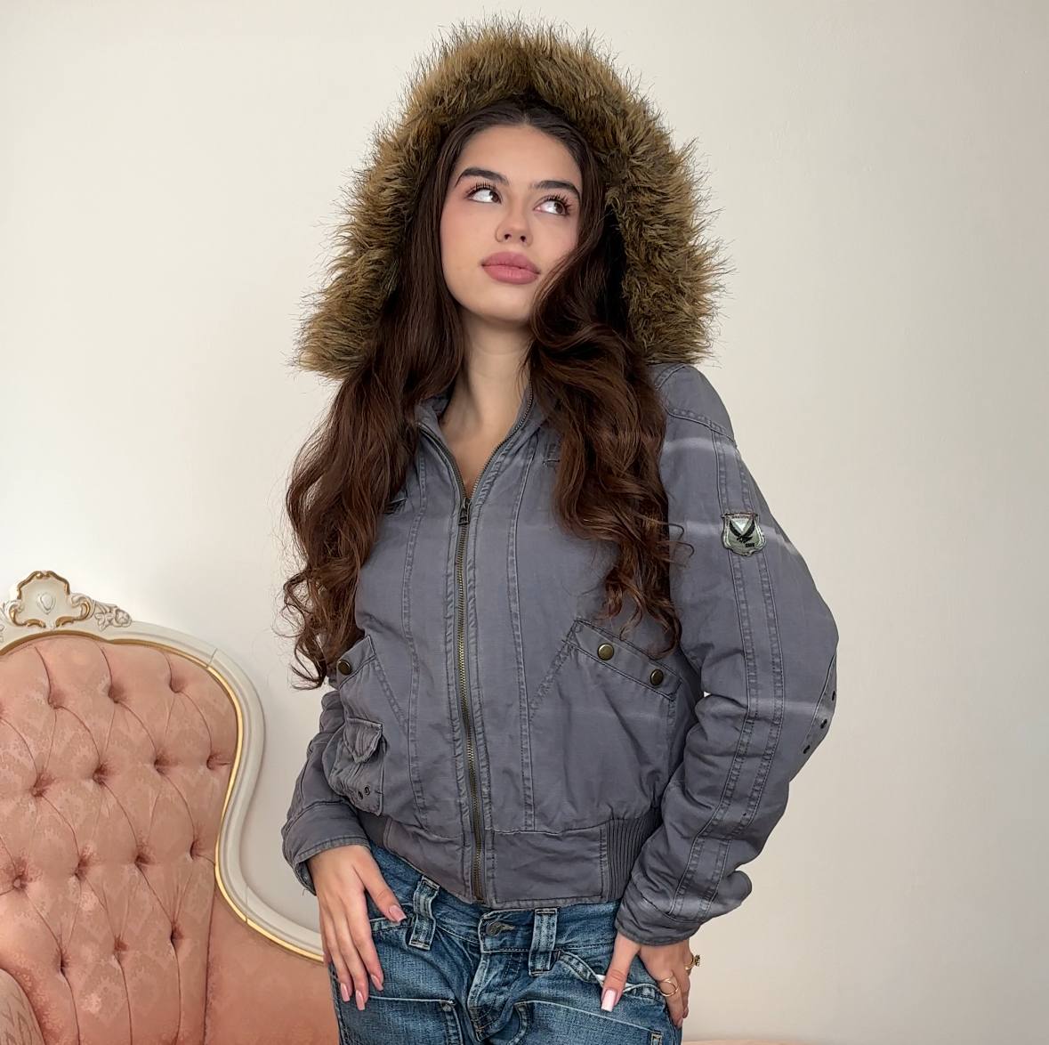 Gas puffer coat zip-jacket