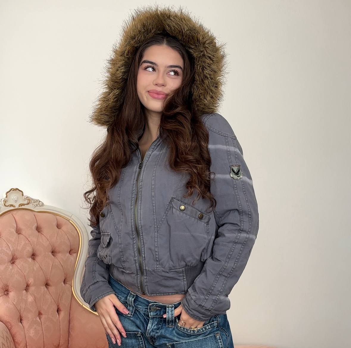 Gas puffer coat zip-jacket