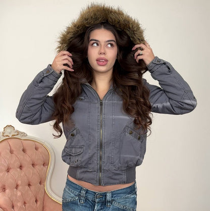 Gas puffer coat zip-jacket