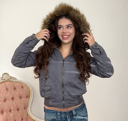 Gas puffer coat zip-jacket