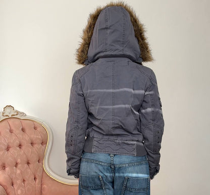 Gas puffer coat zip-jacket