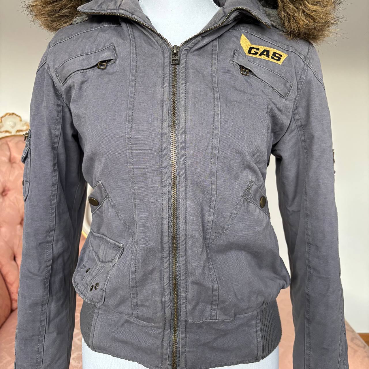 Gas puffer coat zip-jacket