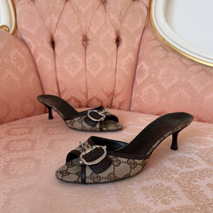 Gucci mules kitten heels
