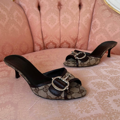 Gucci mules kitten heels